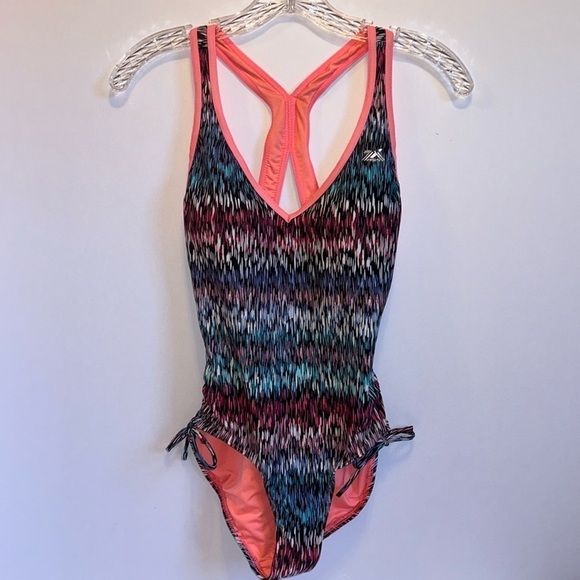 Pink Blue Aqua Racer Back One  Swim Women’s Small SUMMER SALE $10 - Picture 1 of 6